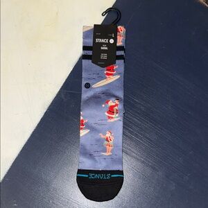 Stance Holiday Surfing Santa Socks - Blue and Black
